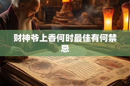 财神爷上香何时最佳有何禁忌