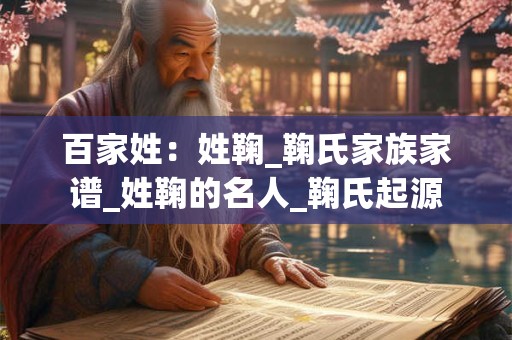 百家姓：姓鞠_鞠氏家族家谱_姓鞠的名人_鞠氏起源