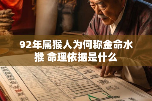 92年属猴人为何称金命水猴 命理依据是什么