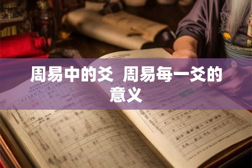 周易中的爻 周易每一爻的意义 周易中的爻 周易每一爻的意义