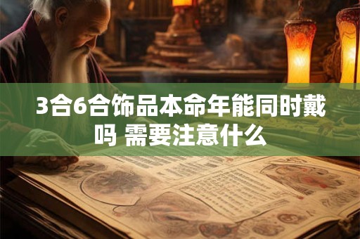 3合6合饰品本命年能同时戴吗 需要注意什么
