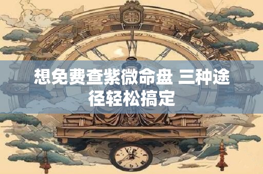 想免费查紫微命盘 三种途径轻松搞定