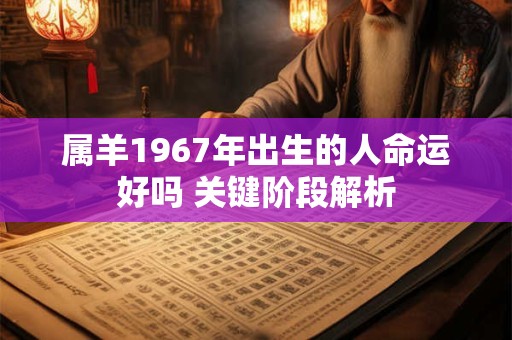 属羊1967年出生的人命运好吗 关键阶段解析
