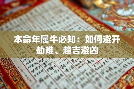 本命年属牛必知：如何避开劫难、趋吉避凶