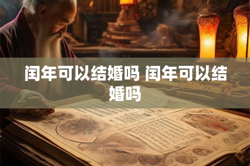 闰年可以结婚吗 闰年可以结婚吗