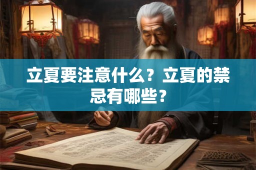 立夏要注意什么？立夏的禁忌有哪些？