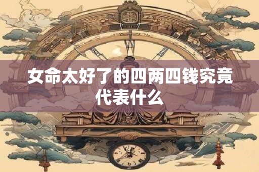 女命太好了的四两四钱究竟代表什么