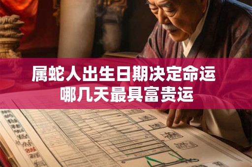 属蛇人出生日期决定命运 哪几天最具富贵运