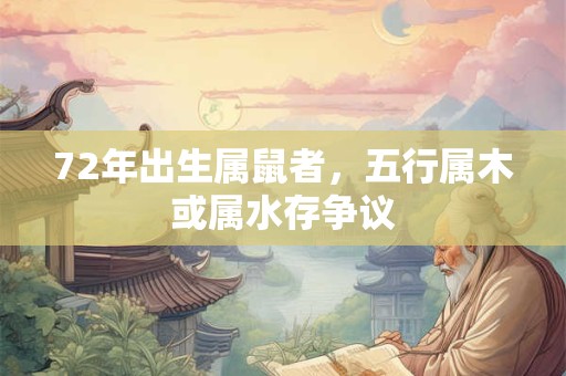 72年出生属鼠者，五行属木或属水存争议