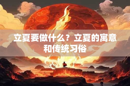 立夏要做什么？立夏的寓意和传统习俗