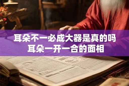 耳朵不一必成大器是真的吗 耳朵一开一合的面相