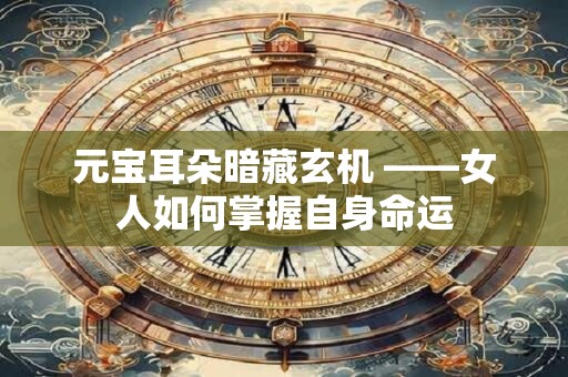 元宝耳朵暗藏玄机 ——女人如何掌握自身命运