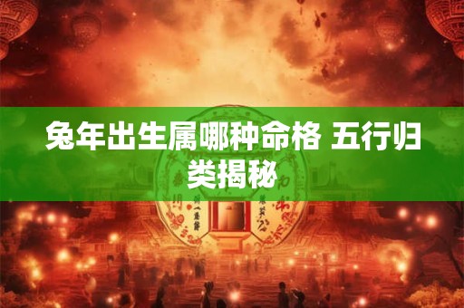 兔年出生属哪种命格 五行归类揭秘 兔年出生属哪种命格 五行归类揭秘