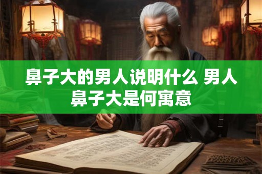 鼻子大的男人说明什么 男人鼻子大是何寓意