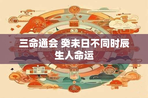 三命通会 癸未日不同时辰生人命运