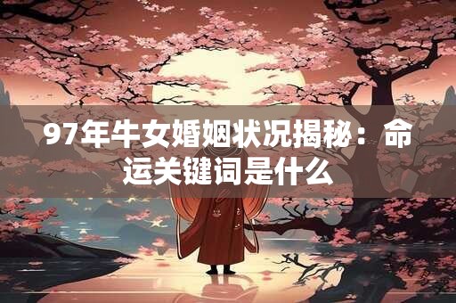 97年牛女婚姻状况揭秘：命运关键词是什么