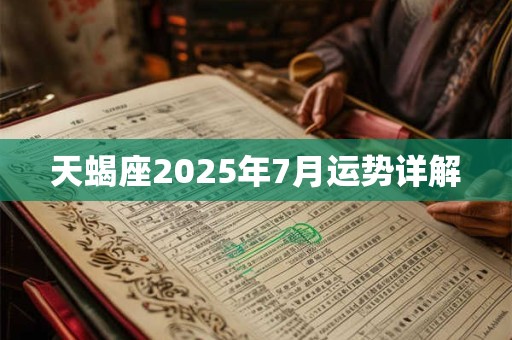 天蝎座2025年7月运势详解