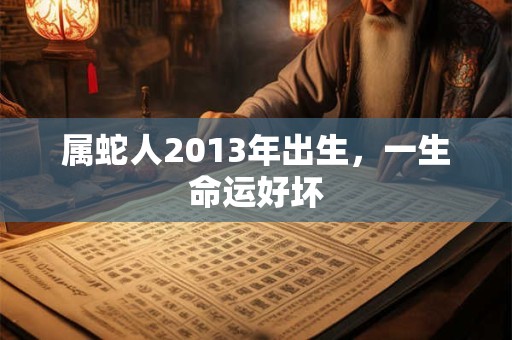 属蛇人2013年出生，一生命运好坏