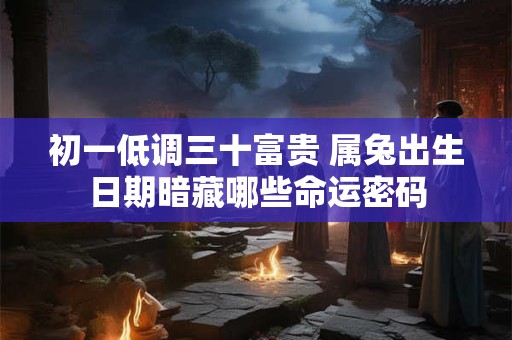 初一低调三十富贵 属兔出生日期暗藏哪些命运密码