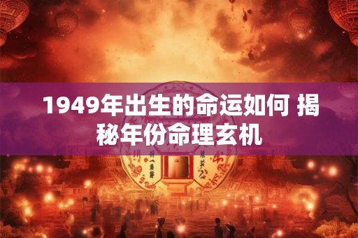 1949年出生的命运如何 揭秘年份命理玄机