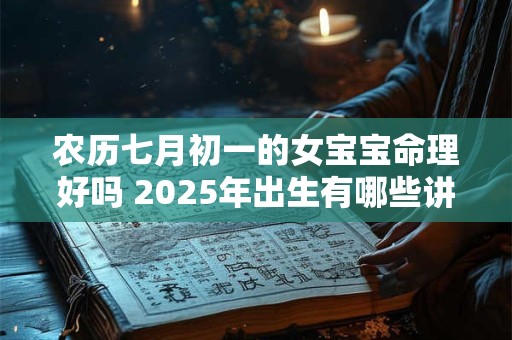 详细阅读:农历七月初一的女宝宝命理好吗 2025年出生有哪些讲究 农历七月初一的女宝宝命理好吗 2025年出生有哪些讲究