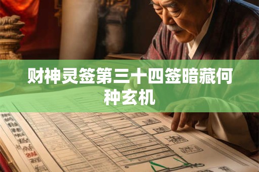 财神灵签第三十四签暗藏何种玄机
