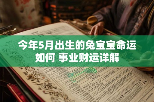 今年5月出生的兔宝宝命运如何 事业财运详解
