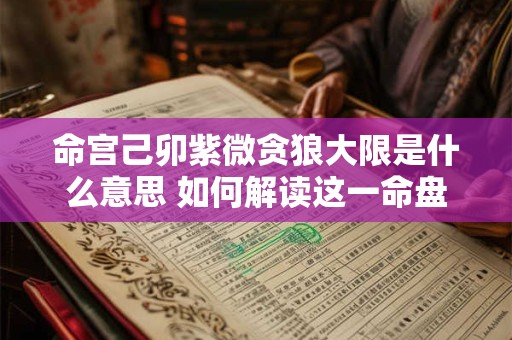 命宫己卯紫微贪狼大限是什么意思 如何解读这一命盘