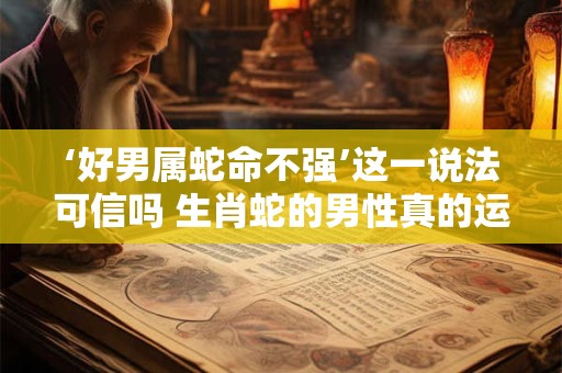 ‘好男属蛇命不强’这一说法可信吗 生肖蛇的男性真的运势不佳