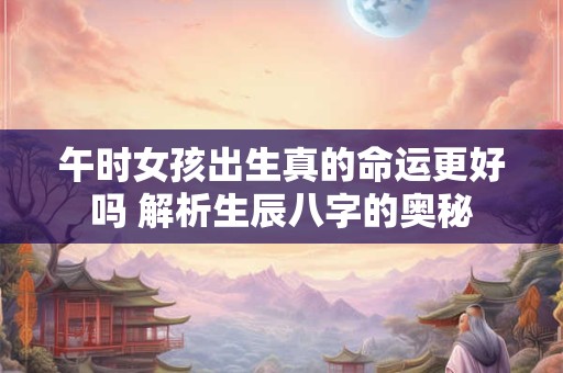 午时女孩出生真的命运更好吗 解析生辰八字的奥秘