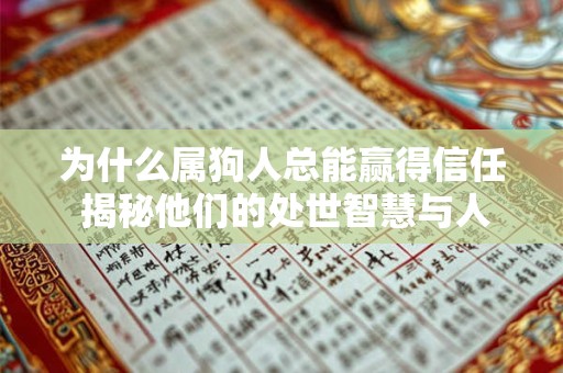 为什么属狗人总能赢得信任 揭秘他们的处世智慧与人格魅力
