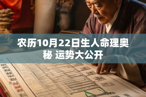 农历10月22日生人命理奥秘 运势大公开