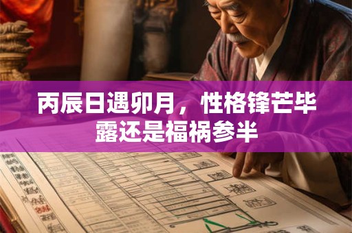 丙辰日遇卯月，性格锋芒毕露还是福祸参半