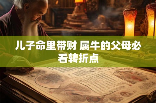 儿子命里带财 属牛的父母必看转折点