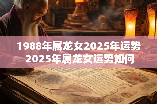 1988年属龙女2025年运势 2025年属龙女运势如何
