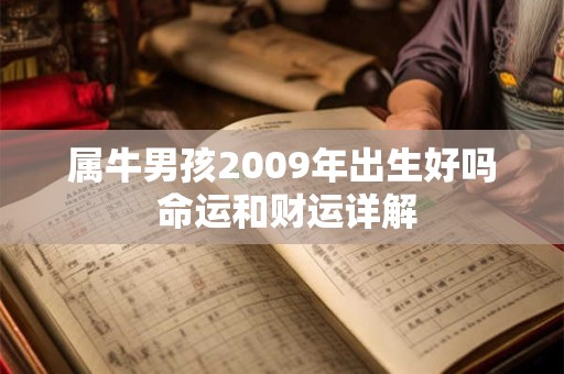 属牛男孩2009年出生好吗 命运和财运详解