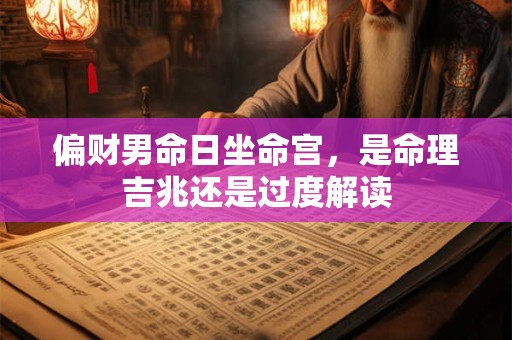 偏财男命日坐命宫，是命理吉兆还是过度解读