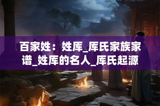 百家姓：姓厍_厍氏家族家谱_姓厍的名人_厍氏起源