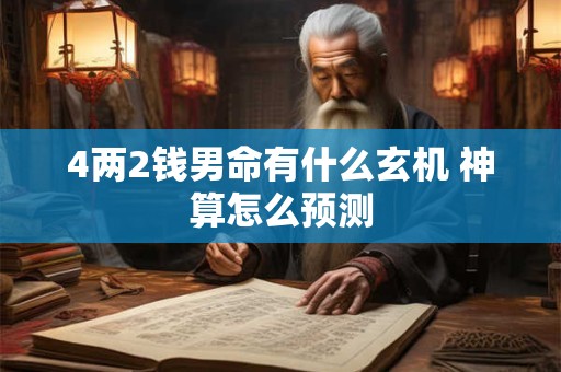 4两2钱男命有什么玄机 神算怎么预测