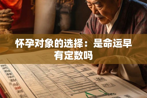 怀孕对象的选择：是命运早有定数吗