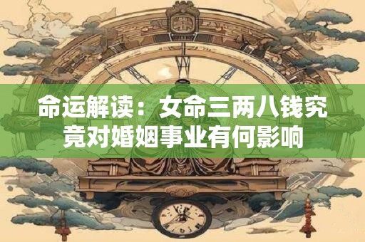 命运解读：女命三两八钱究竟对婚姻事业有何影响