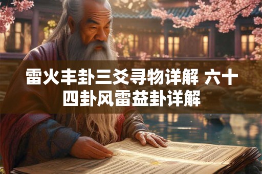 雷火丰卦三爻寻物详解 六十四卦风雷益卦详解