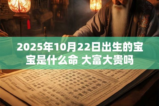 2025年10月22日出生的宝宝是什么命 大富大贵吗