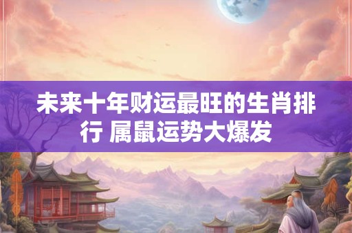 未来十年财运最旺的生肖排行 属鼠运势大爆发 未来十年财运最旺的生肖排行 属鼠运势大爆发