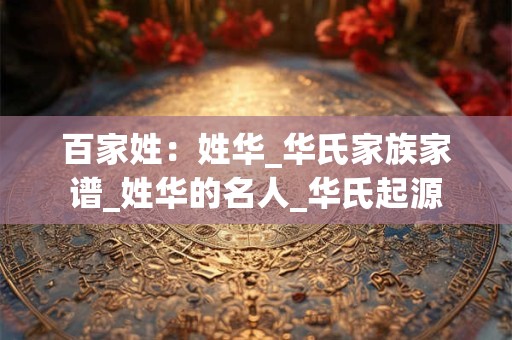 百家姓：姓华_华氏家族家谱_姓华的名人_华氏起源