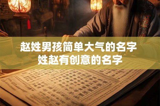 赵姓男孩简单大气的名字 姓赵有创意的名字