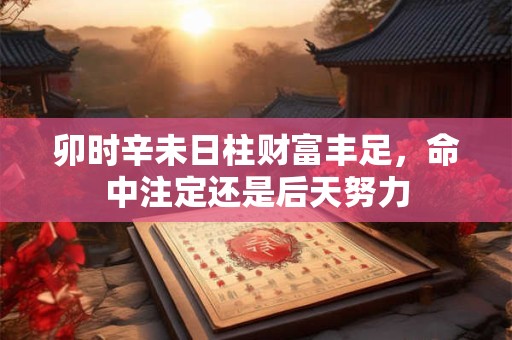 卯时辛未日柱财富丰足，命中注定还是后天努力