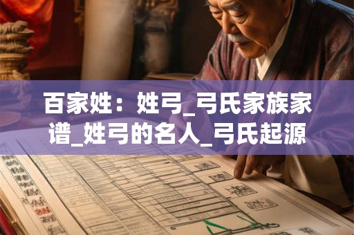 百家姓：姓弓_弓氏家族家谱_姓弓的名人_弓氏起源