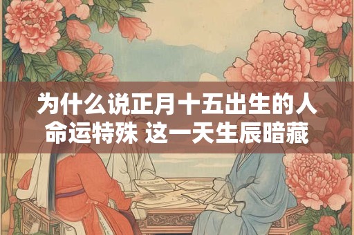 为什么说正月十五出生的人命运特殊 这一天生辰暗藏什么玄机