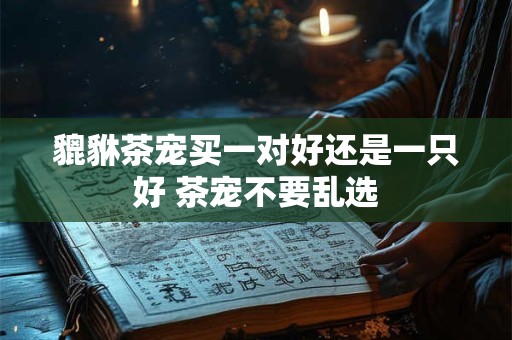 貔貅茶宠买一对好还是一只好 茶宠不要乱选